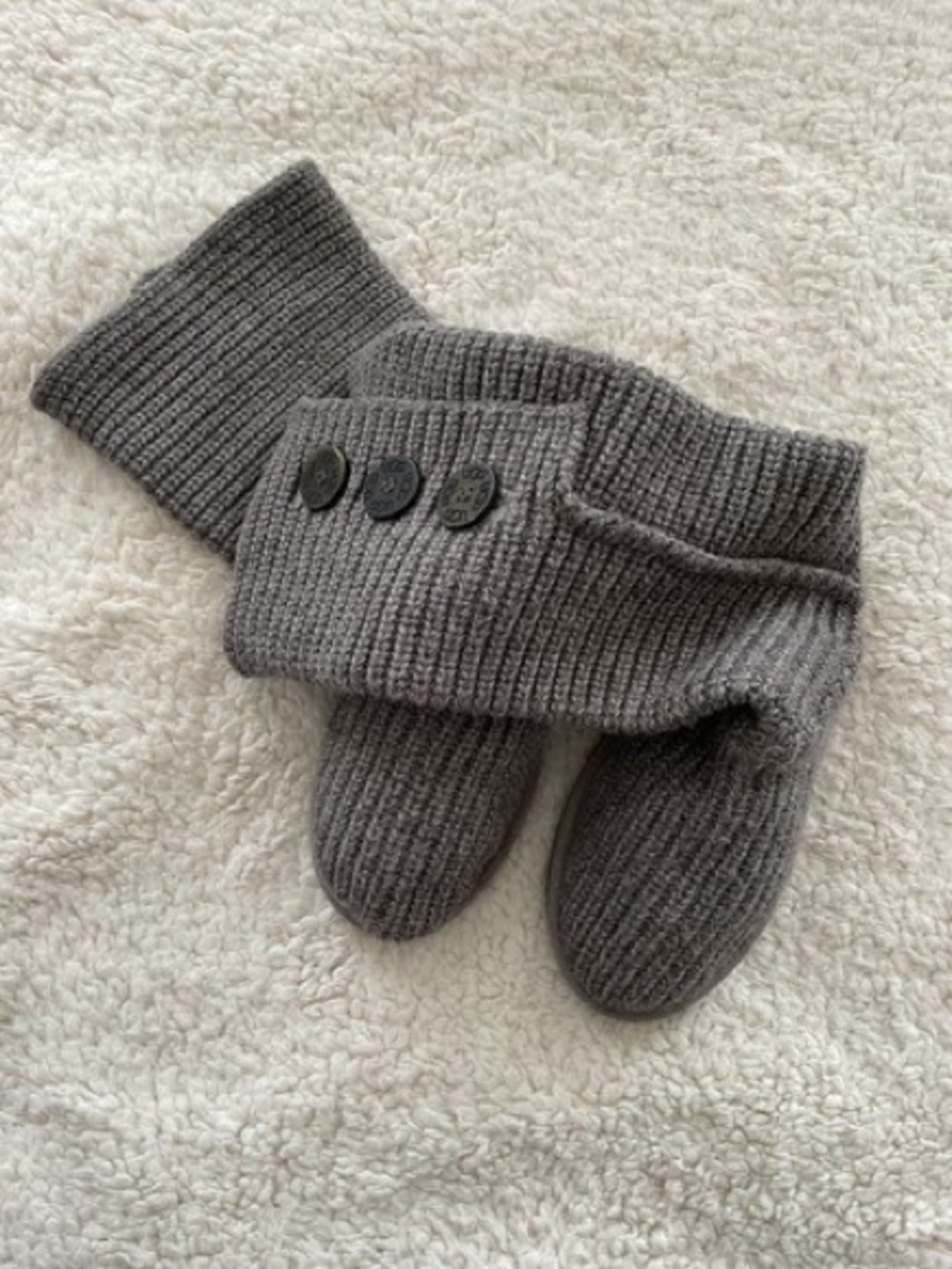 UGG Australia Gray Cardy Knit Convertible tall boots with Button Detail